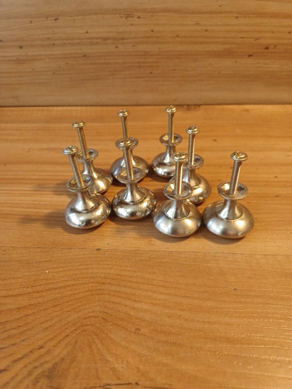 Antiques Silver Finish Round Cabinet And Drawer Pull Knobs 1-1/8" Round Lot Of 8